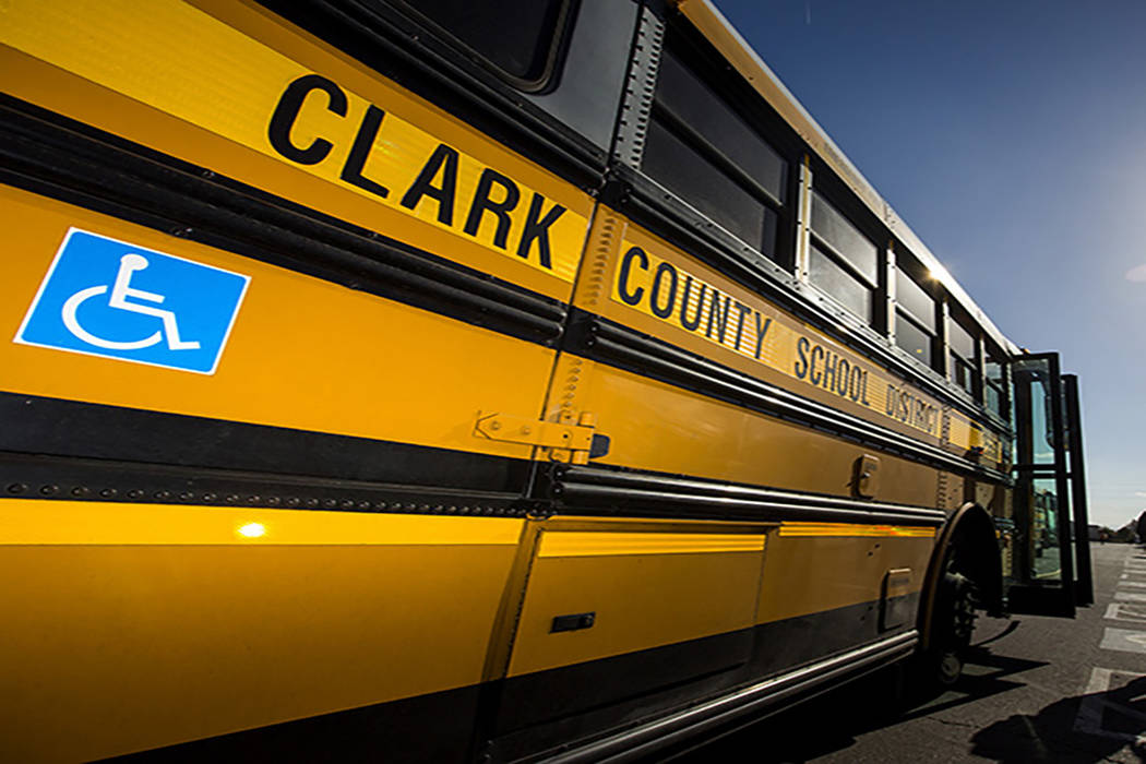 A Clark County school bus. (Jeff Scheid/Las Vegas Review-Journal)