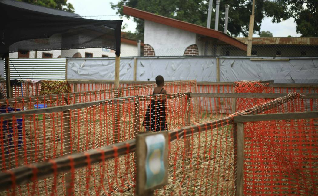 FILE - In this Tuesday April, 16, 2019 file photo, a child suspected of having the Ebola virus ...