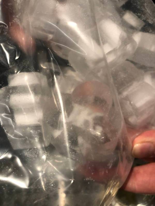 Branded ice cubes are shown at Jimmy Kimmel's Comedy Club. John Katsilometes/Las Vegas Review-J ...