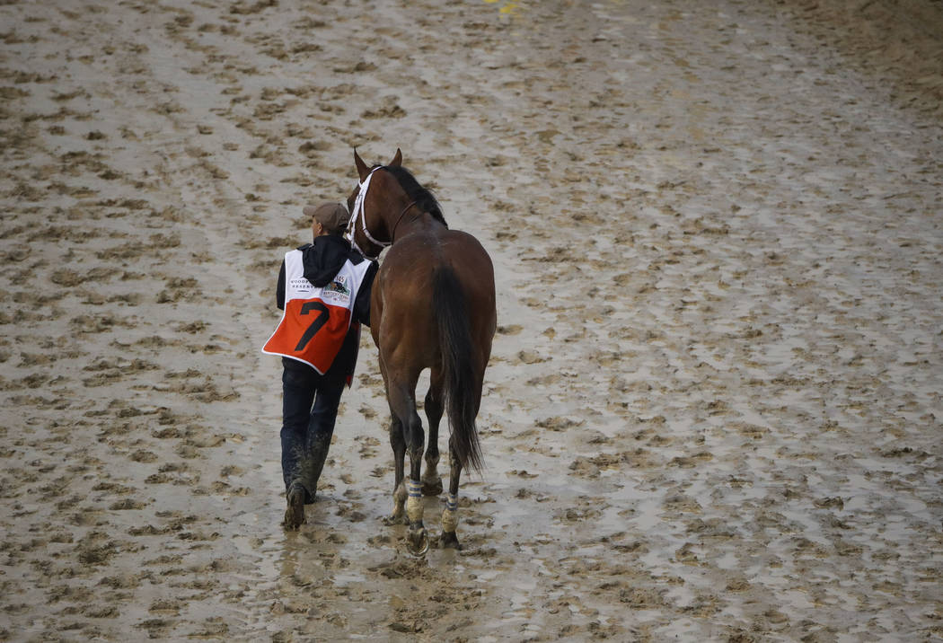 Maximum Security is walked off the track after being disqualified for the 145th running of the ...