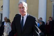 FILE - In this March 24, 2019, file photo, special counsel Robert Mueller departs St. John's Ep ...