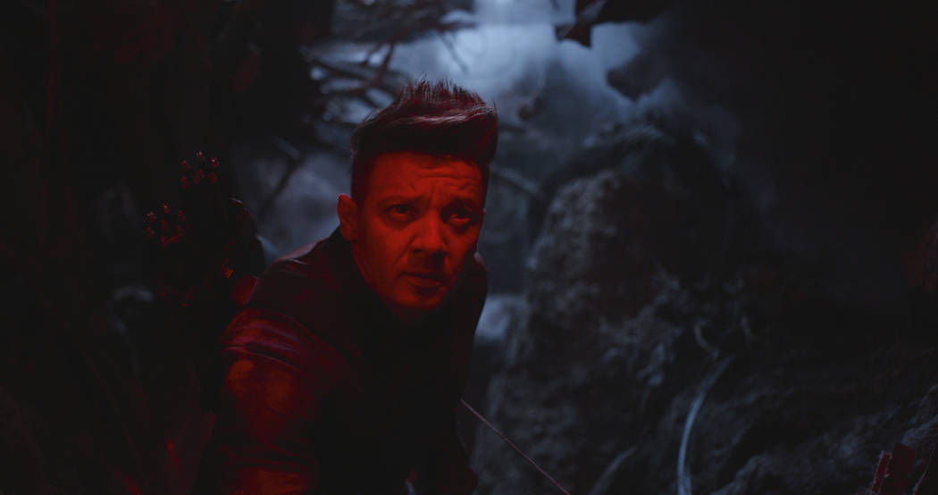 This image released by Disney shows Jeremy Renner in a scene from "Avengers: Endgame.&quot ...