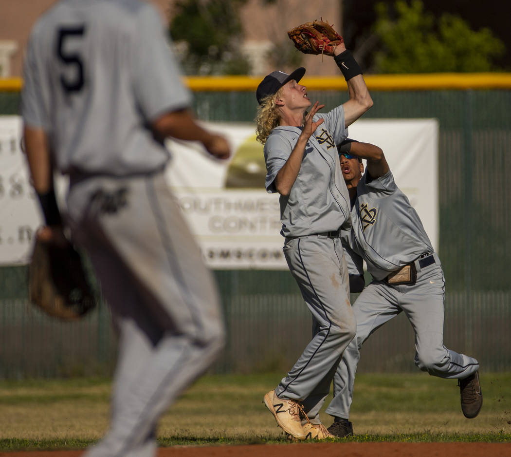 Spring Valley's Chasyn Love (23) looks in a pop fly versus Liberty during the first round of th ...