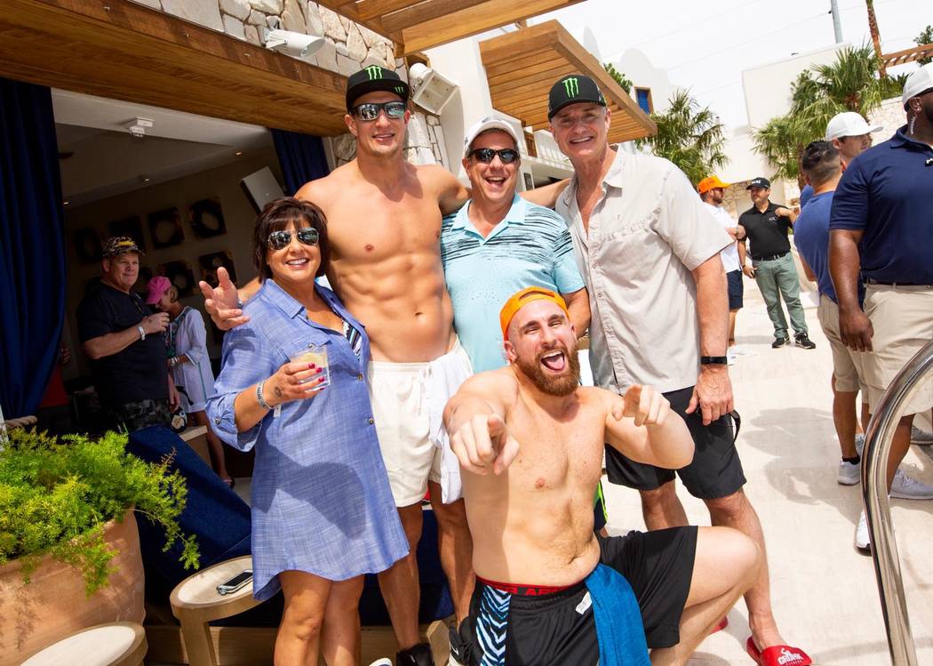 Rob Gronkowski and Dean “Mojo Rawley” Muhtad are shown with Gronk's friends and family memv ...