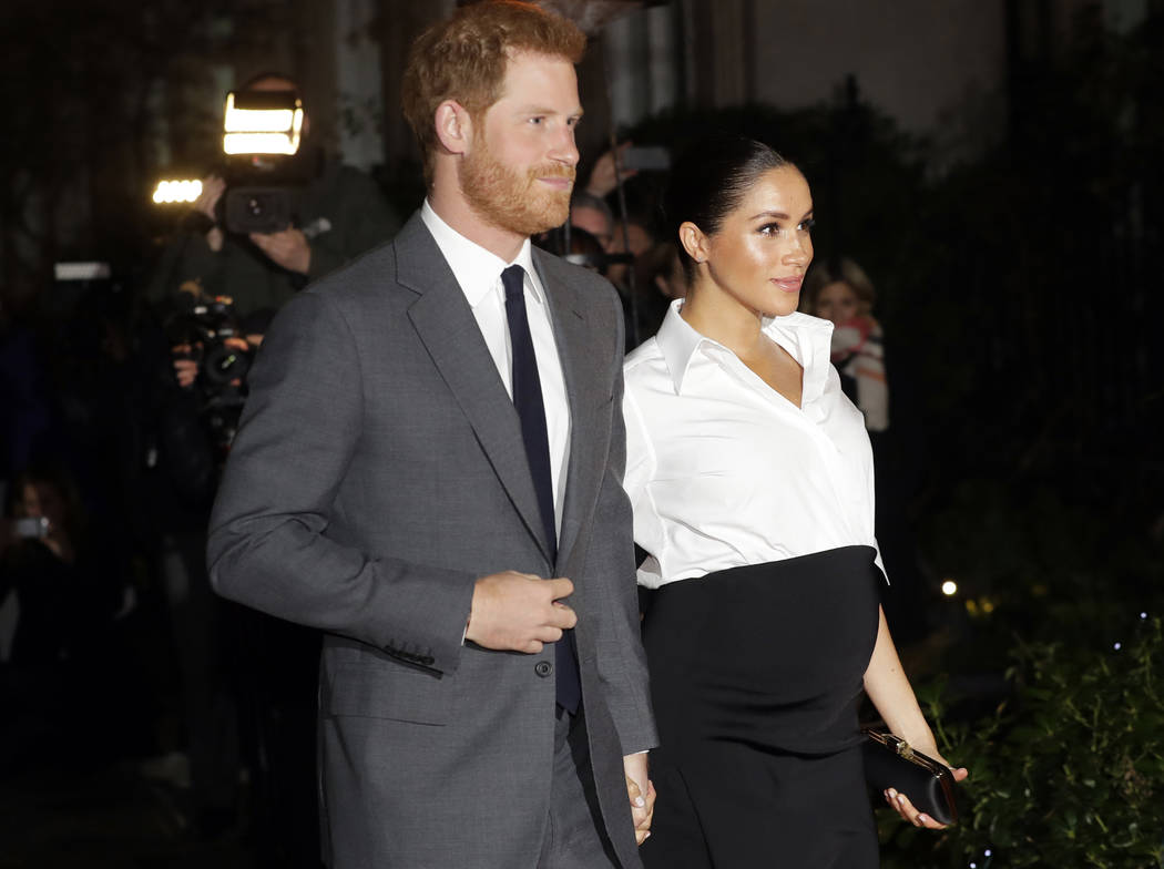 Britain's Prince Harry and Meghan, Duchess of Sussex arrive Feb. 7, 2019, at the annual Endeavo ...