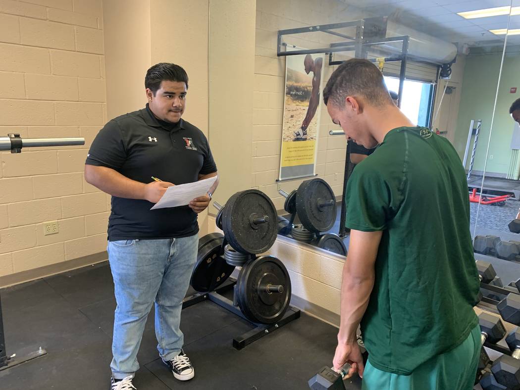 Ivan Parra, left, a senior at Mojave High School, said he has dreams to one day be a physical t ...