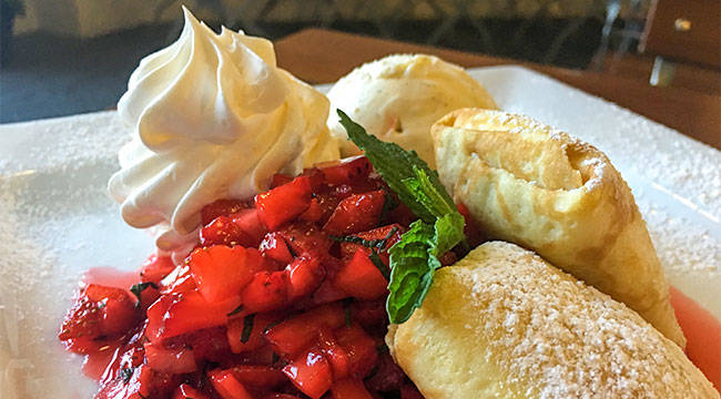 Strawberry crepes at the Hofbrauhaus. (Hofbrauhaus)