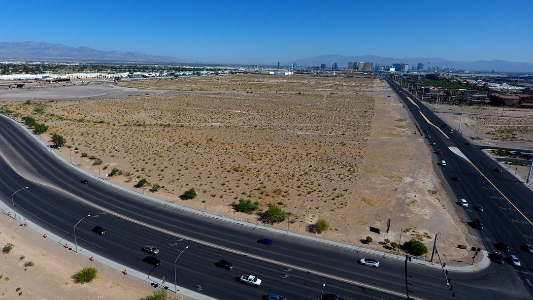 Aerial photograph of property at the northwest corner of Las Vegas Blvd and Blue Diamond Road o ...