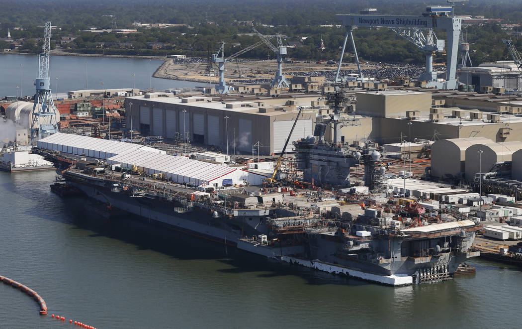 FILE - This April 27, 2016, file photo, shows the nuclear powered aircraft carrier USS Abraham ...