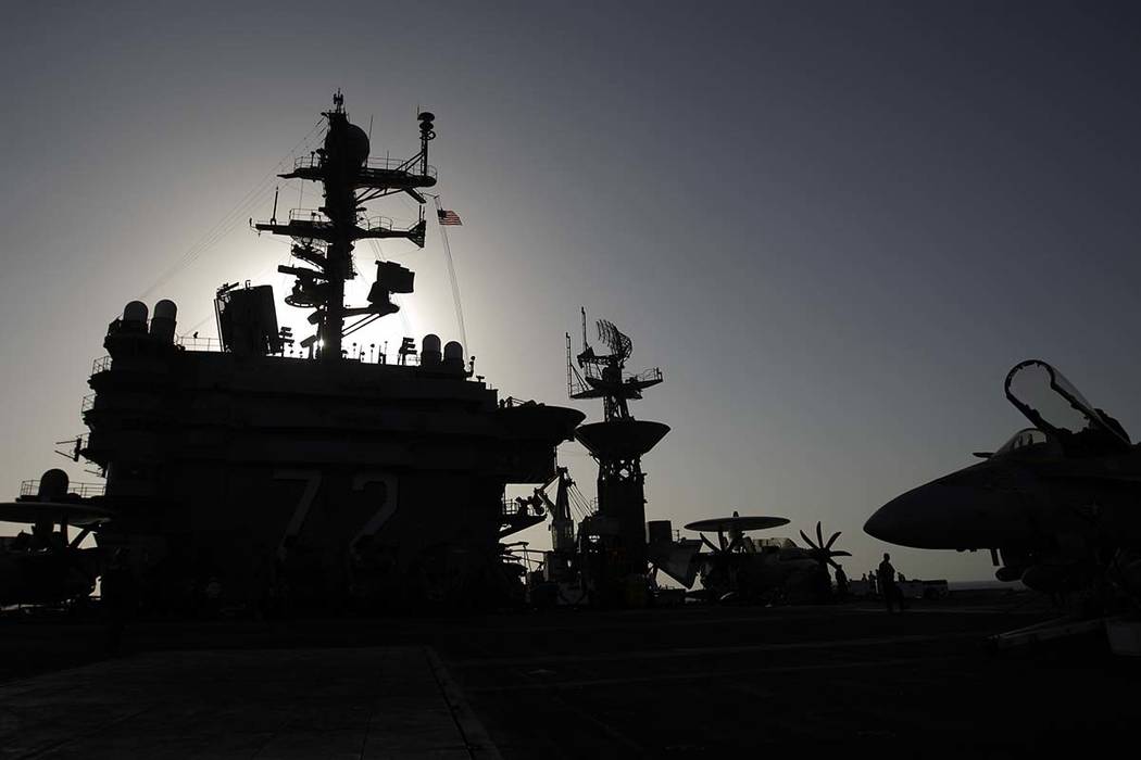 A Feb. 14, 2012, file photo shows the bridge of the Nimitz-class aircraft carrier USS Abraham L ...