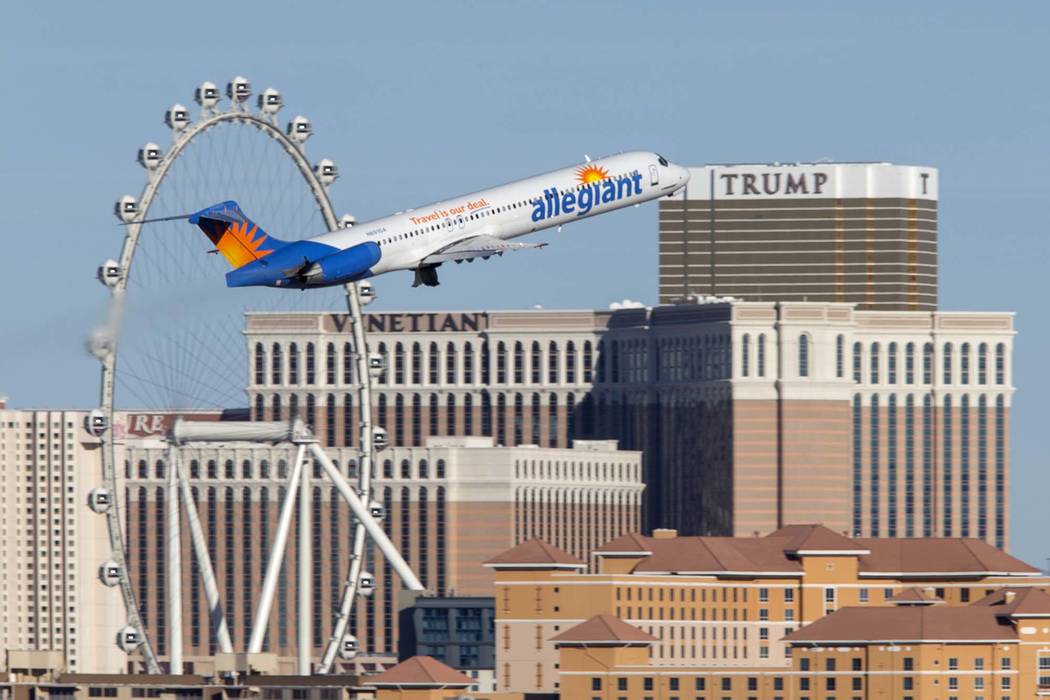 Las Vegas-based Allegiant Air has submitted a trademark filing for “Allegiant Stadium,” acc ...