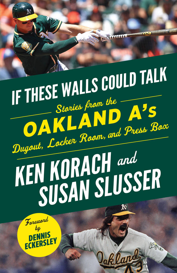 Oakland A's broadcaster Ken Korach, a longtime Henderson resident, and A's beat writer Susan Sl ...