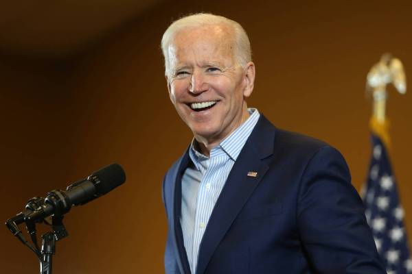 Democratic presidential candidate Joe Biden speaks during a campaign stop at the International ...