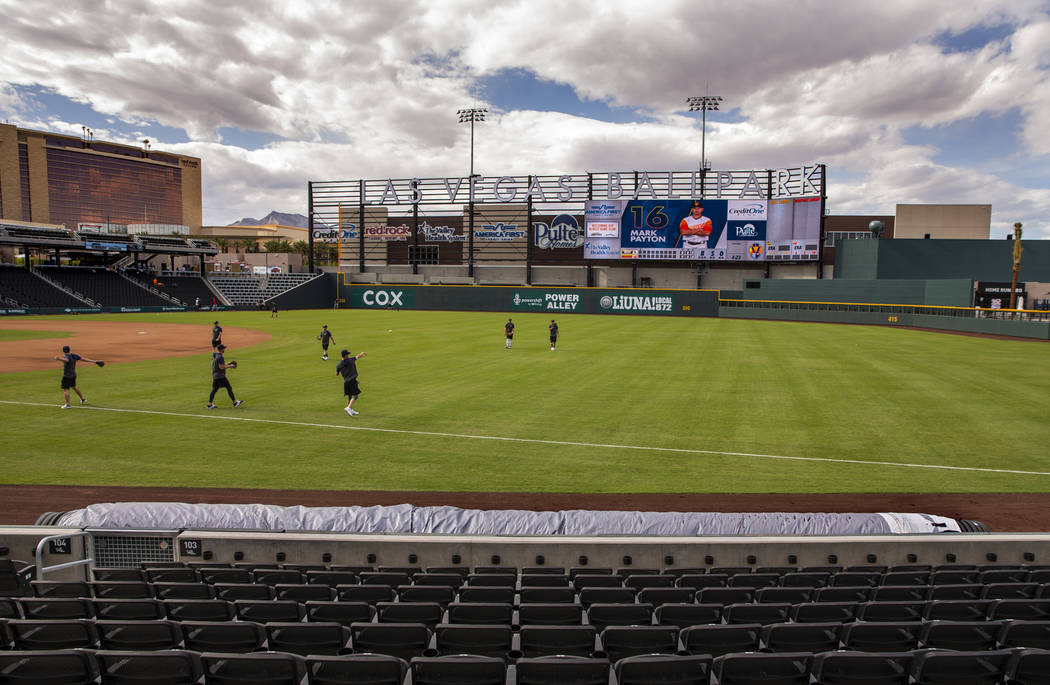 The Aviators new field tarp at Las Vegas Ballpark is the first one in franchise history and see ...