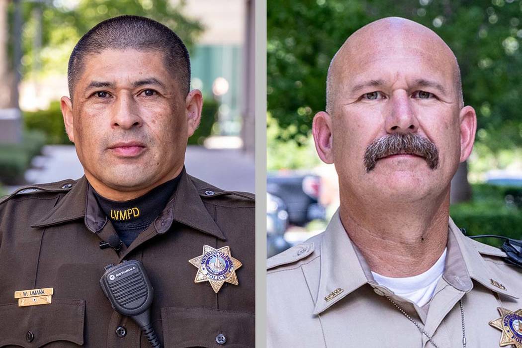 Officers William Umana, left, and Paul Solomon. (Las Vegas Metropolitan Police Department)