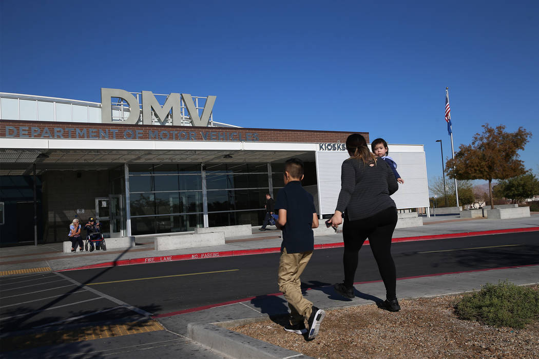 The Nevada Department of Motor Vehicles on East Sahara Avenue in Las Vegas. (Erik Verduzco/Las ...