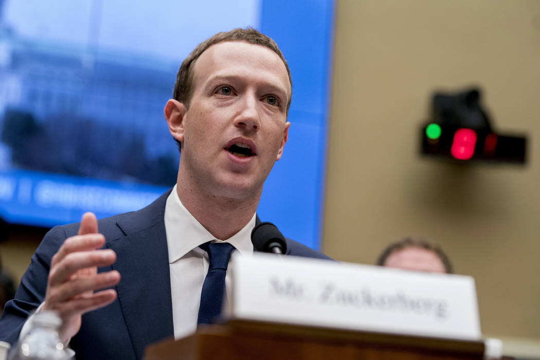 acebook CEO Mark Zuckerberg testifies April 11, 2018, before a House Energy and Commerce hearin ...