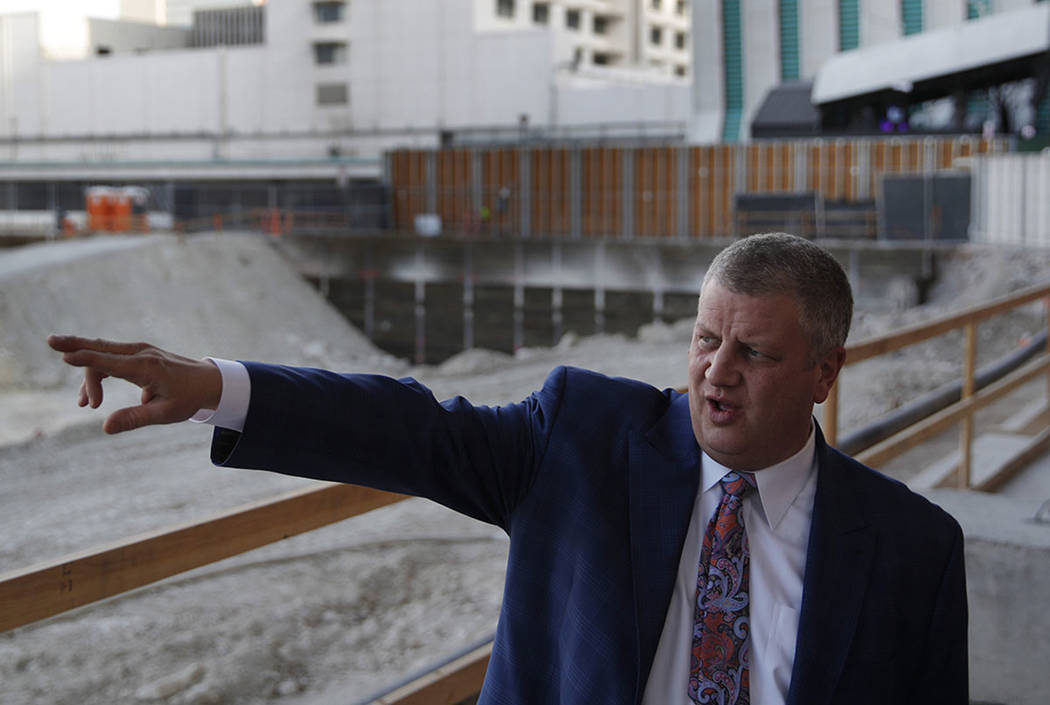 Casino magnate Derek Stevens conducts a tour where Circa is being built in downtown Las Vegas o ...