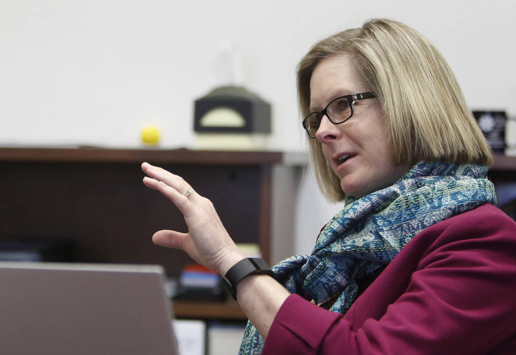 Dr. Margo Martin, vice president Academic Affair at College of Southern Nevada, speaks during a ...