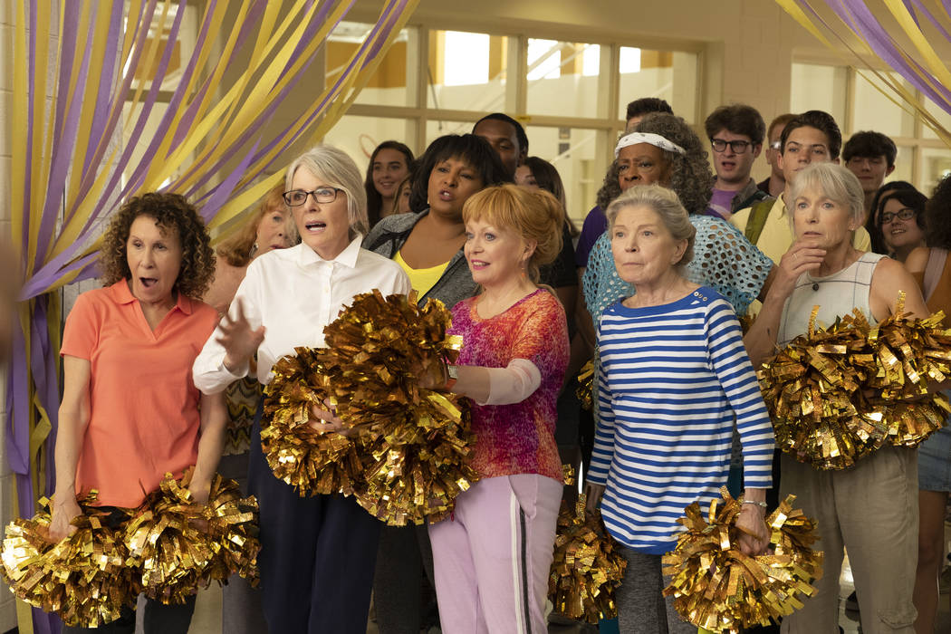 This image released by STXfilms shows Rhea Perlman, from foreground left, Diane Keaton, Jacki W ...