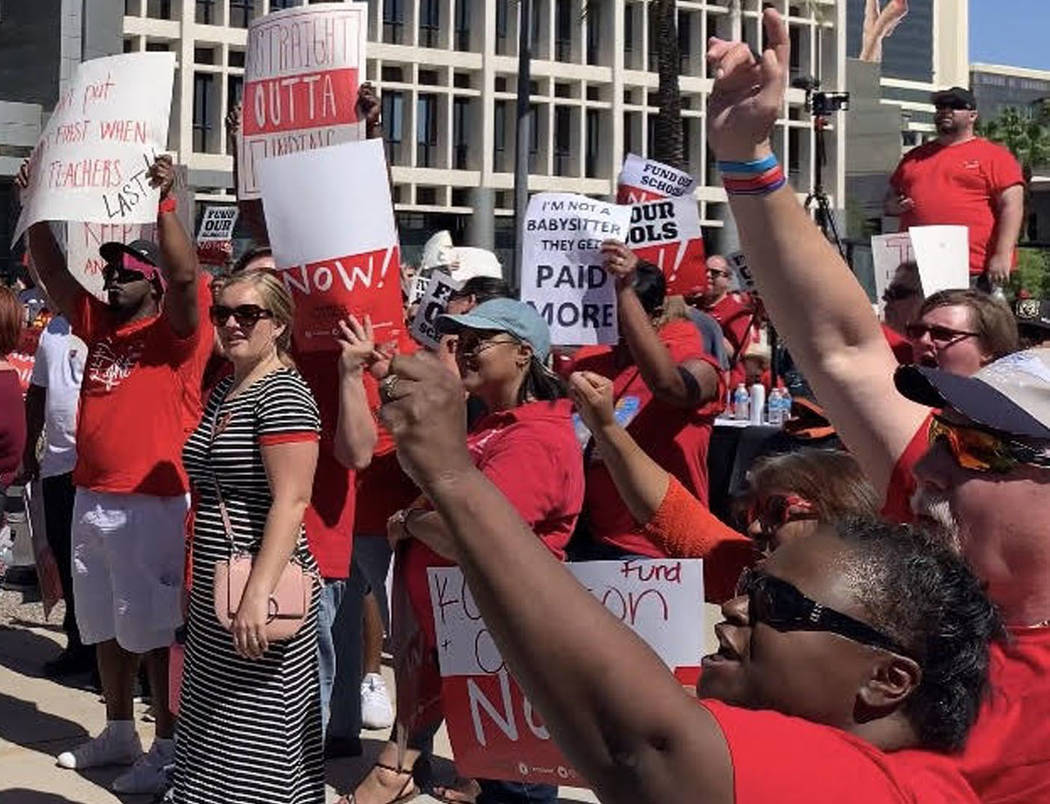 Thousands of educators, parents and students gather to rally to secure additional education fun ...