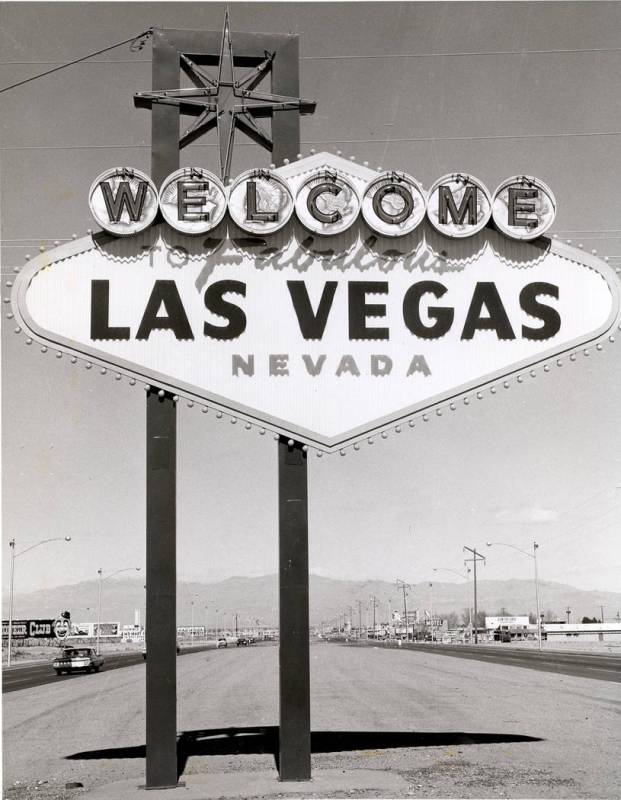 The "Welcome to Fabulous Las Vegas Nevada" sign, designed by Betty Willis, is shown at the city ...