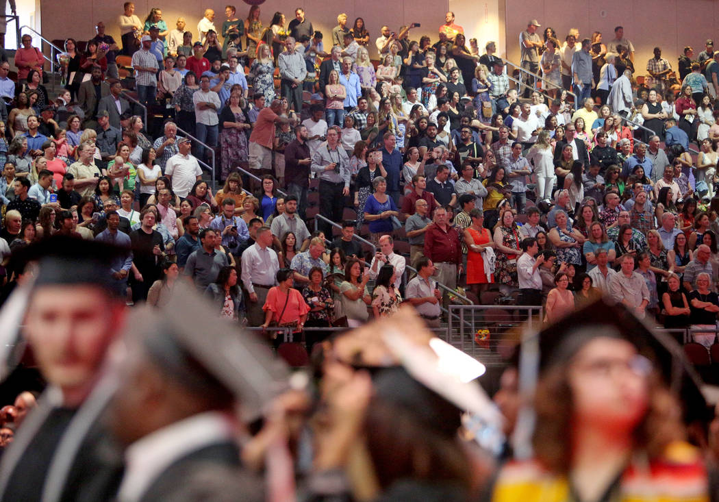 The Nevada State College graduation ceremony at The Orleans in Las Vegas, Tuesday, May 14, 2019 ...