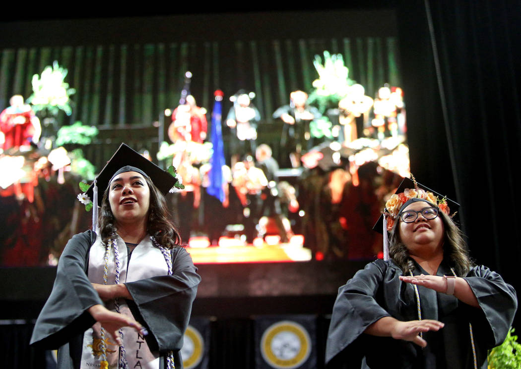 Students of the first graduating class for the new Deaf Studies program, left Adahli Orduna-Gar ...