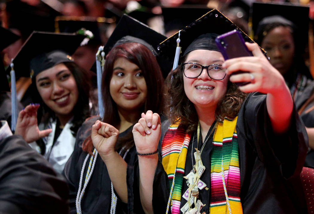 Students of the first graduating class for the new Deaf Studies program, from left Adahli Ordun ...