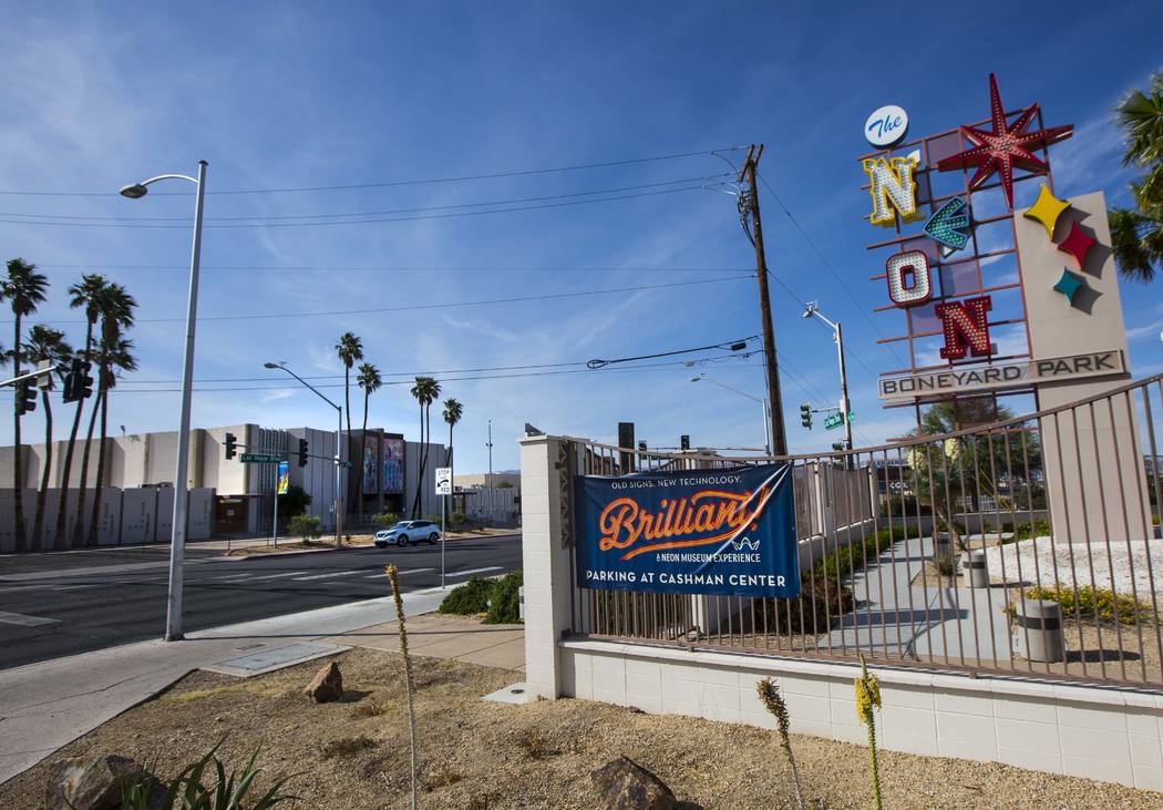 The Reed Whipple Cultural Center, left, located across the street from the Neon Museum along La ...