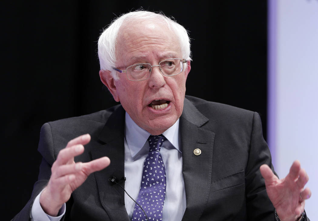 FILE - In this April 24, 2019, file photo, Democratic presidential candidate Sen. Bernie Sander ...