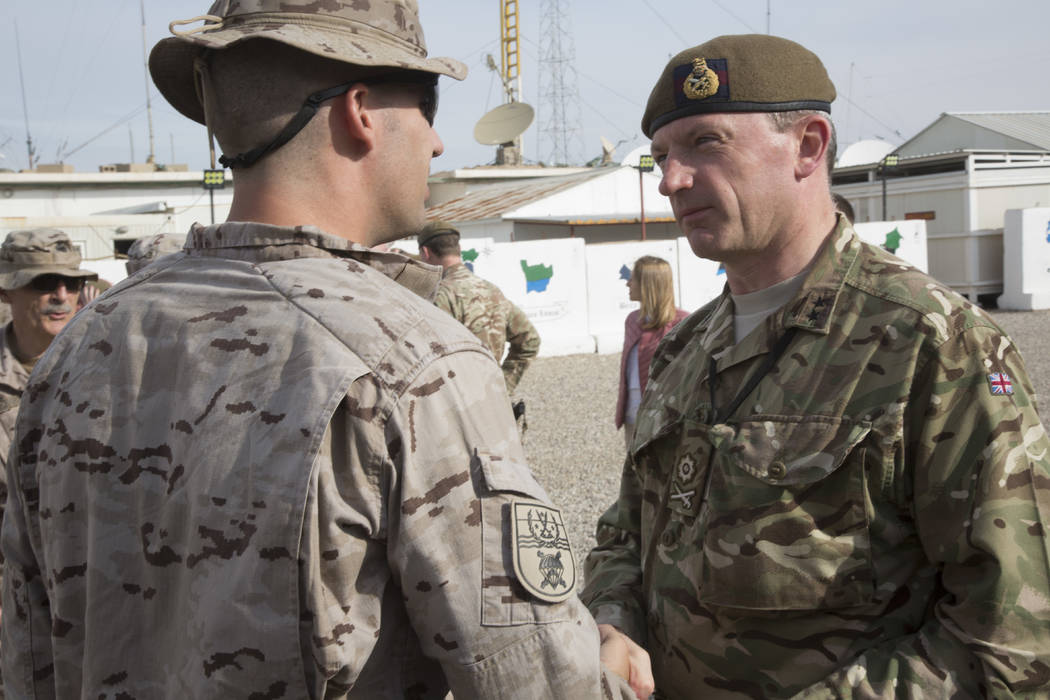 In this Nov. 22, 2018, photo, British army Maj. Gen. Christopher Ghika, deputy commander for St ...