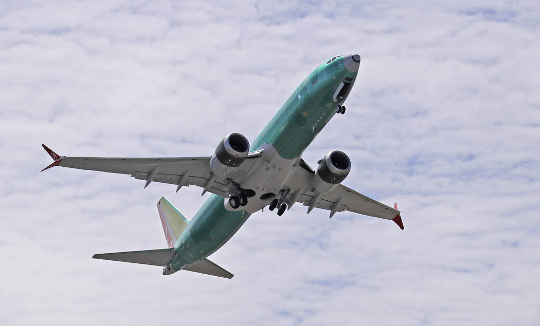 FILE - In this May 8, 2019, file photo, a Boeing 737 MAX 8 jetliner being built for Turkish Air ...