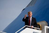 President Donald Trump arrives at John F. Kennedy Airport Thursday, May 16, 2019, in New York. ...