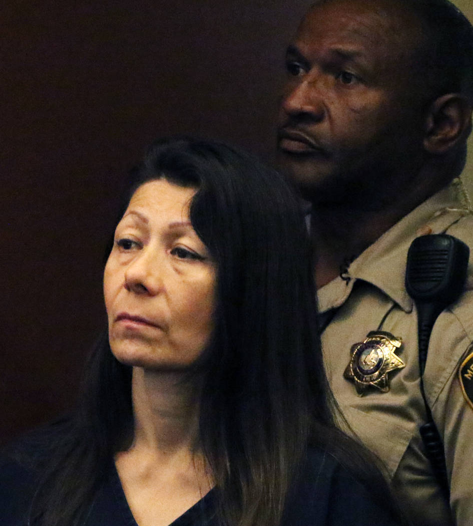 Former Las Vegas police officer Pamela Bordeaux appears in court at the Regional Justice Center ...
