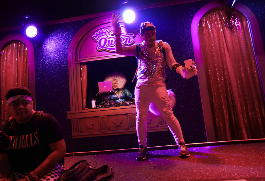 Zeek Shepsky, of Phoenix, dances at The Queen during the first day of the Electric Daisy Carniv ...