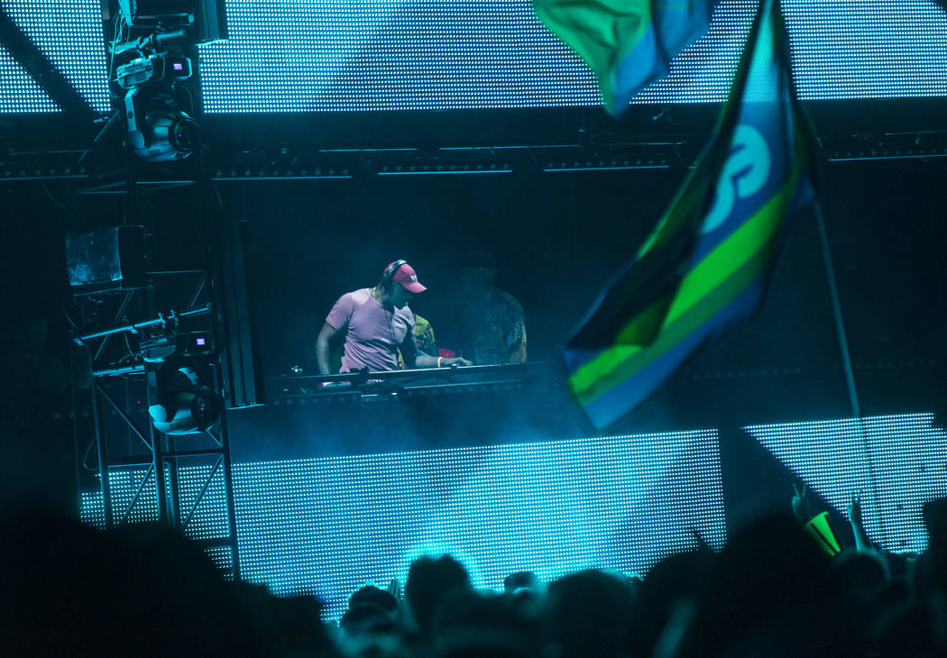 Idris Elba performs at the Neon Garden stage during the first day of the Electric Daisy Carniva ...