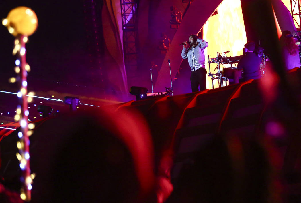 Gorgon City performs at the Cosmic Meadow stage during the first day of the Electric Daisy Carn ...