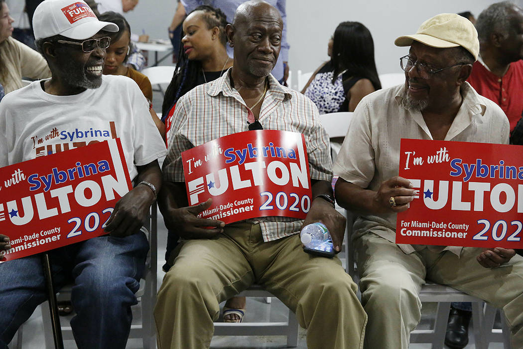 Supporters gather to hear Sybrina Fulton announce her run for the District 1 seat of the Miami- ...