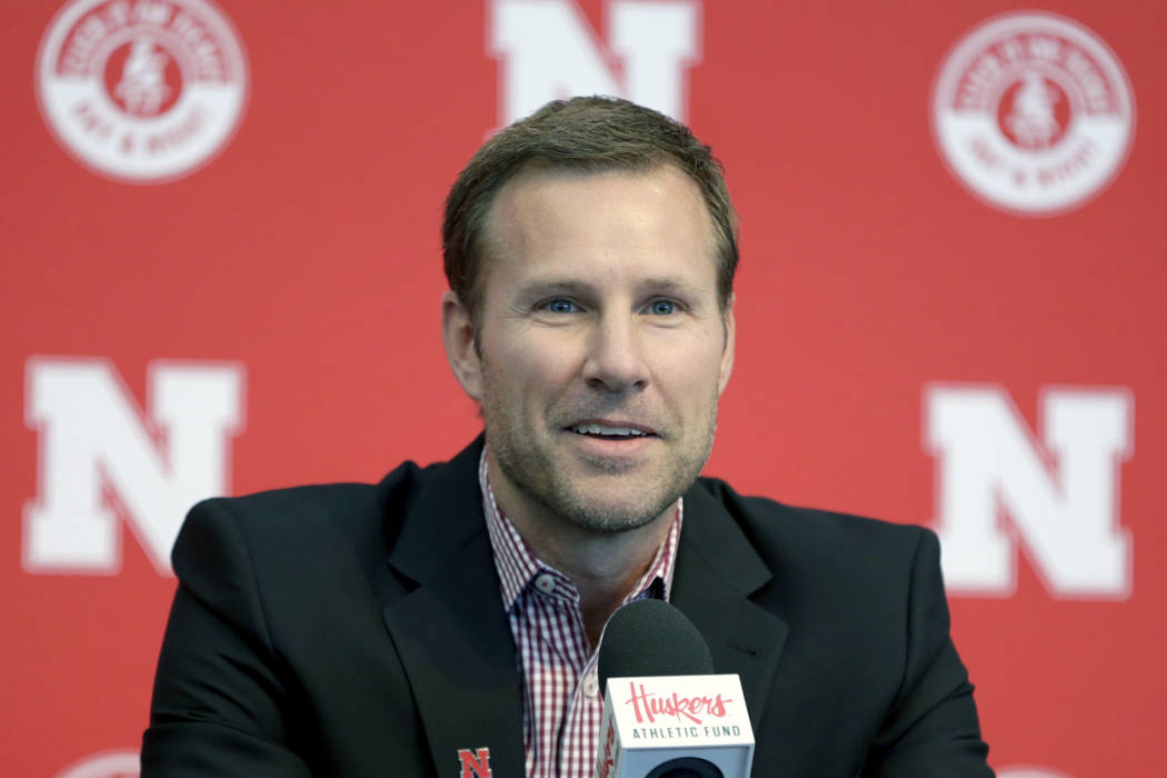 Fred Hoiberg smiles as he is introduced as Nebraska's new NCAA college basketball head coach at ...