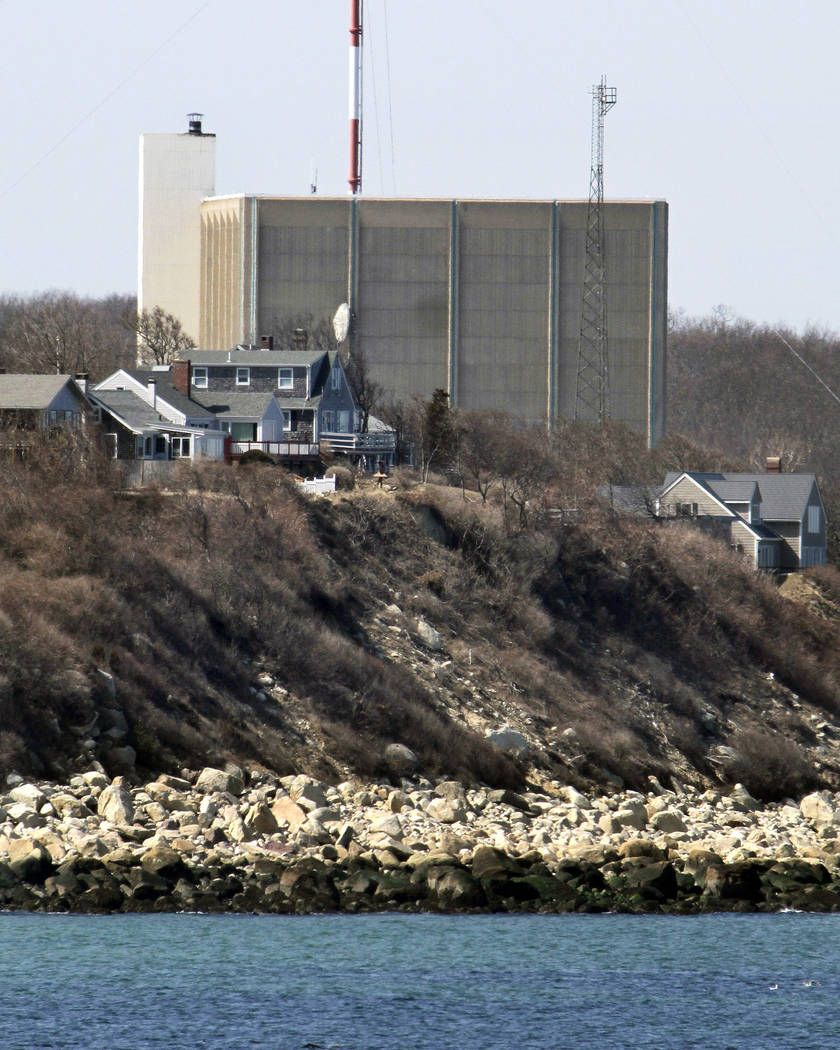 FILE - This March 30, 2011, file photo shows the Pilgrim Nuclear Power Station in Plymouth, Mas ...