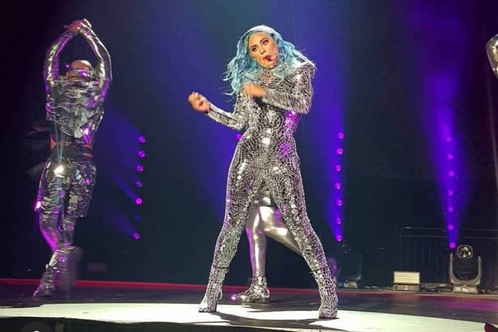 Lady Gaga is shown performing at a private show for Amway's 60th anniversary convention on Mond ...