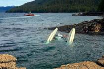 A May 13, 2019, photo provided by Ryan Sinkey, shows a Coast Guard Station Ketchikan response b ...