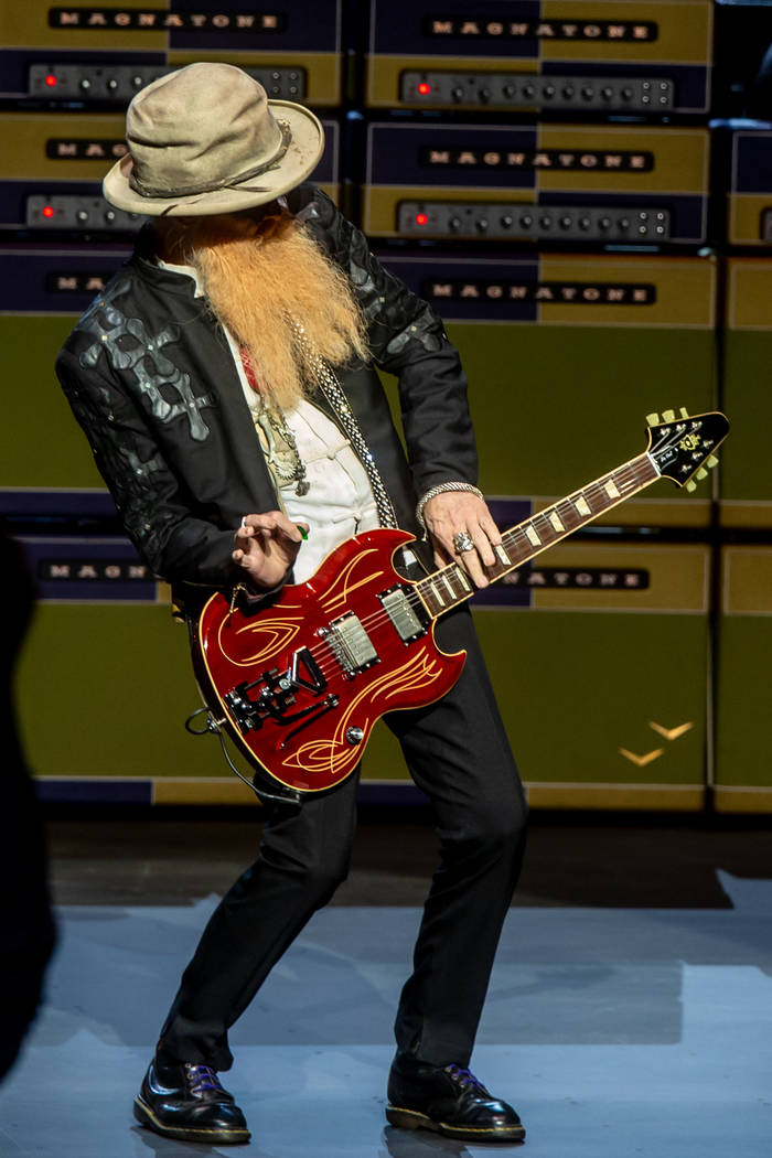 Billy Gibbons of ZZ Top plays during the group's opening of an eight-show extended engagement a ...