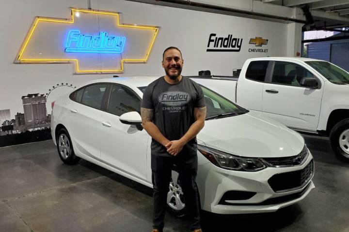 Walter Long Elementary School teacher Greg Winiewicz won a 2018 Chevrolet Cruze from Findlay Ch ...