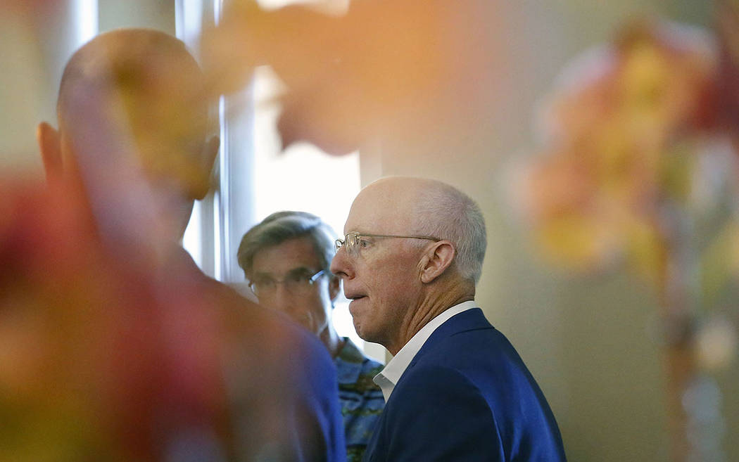 Atlanta Falcons President and CEO, Rich McKay, speaks to the media during the NFL owners meetin ...