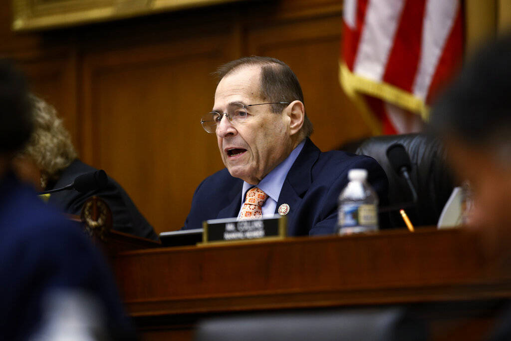House Judiciary Committee Chairman Jerrold Nadler, D-N.Y., speaks during a hearing without form ...