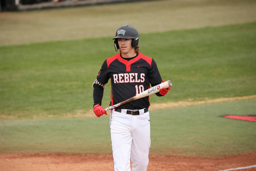 UNLV shortstop Bryson Stott appears in the 11-10 victory over Seattle on Feb. 16 at Wilson Stad ...