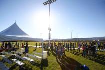 Attendees check out the soccer fields during the grand opening event of the James Regional Spor ...
