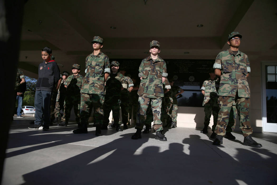 Members of the U.S. Naval Sea Cadet Corps attend the “Flag-In” event at the South ...